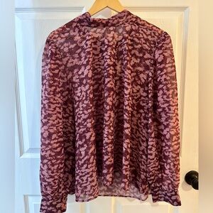 ASOS Sheer Floral Blouse with Back Bow 2X NWT